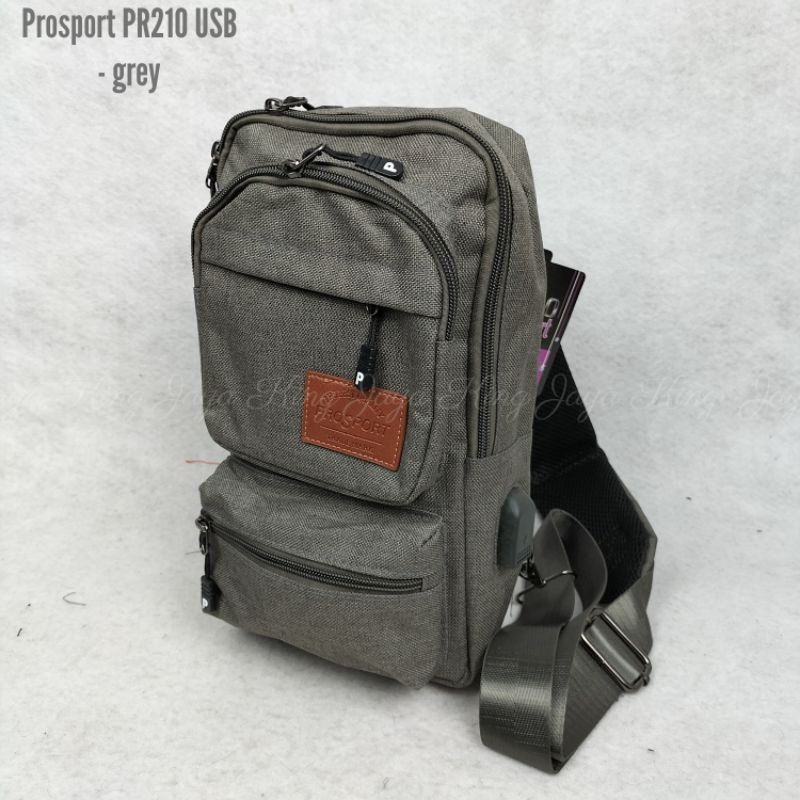 Chest Bag USB Prosport Tas Dada Slingbag Import Original