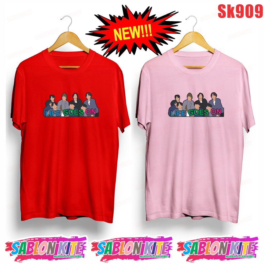 MURAH!!! KAOS KPOP KARTUN LIFE GOES ON SK909 UNISEX COMBED 30S