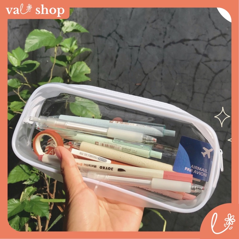 Jual Tempat Pensil Transparan Korea Korean Pencil Case Aesthetic