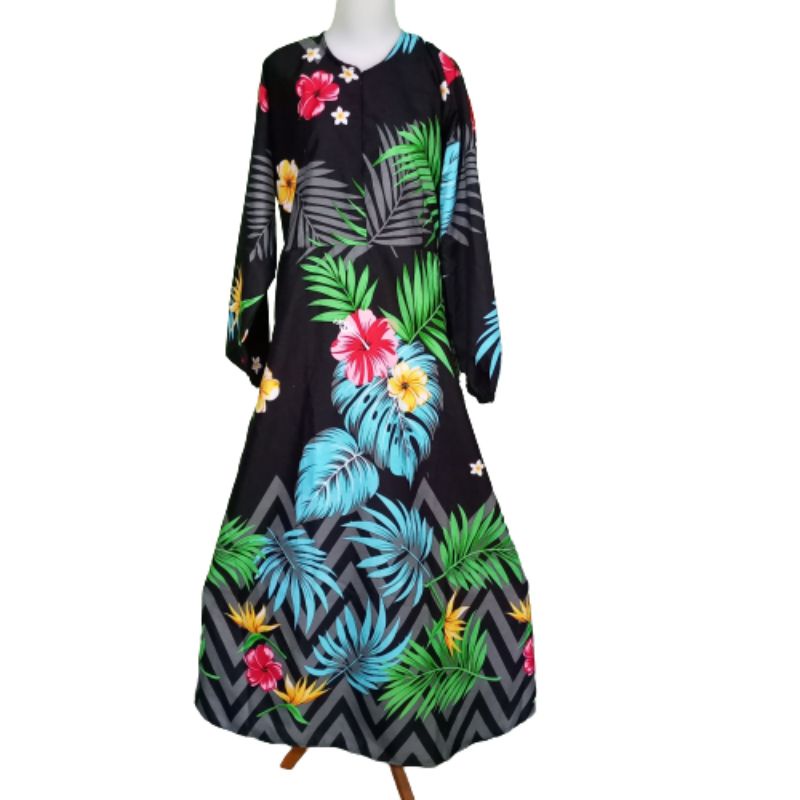 Gamis Motif Daun - Daun