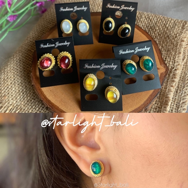 Anting alpaka model matahari