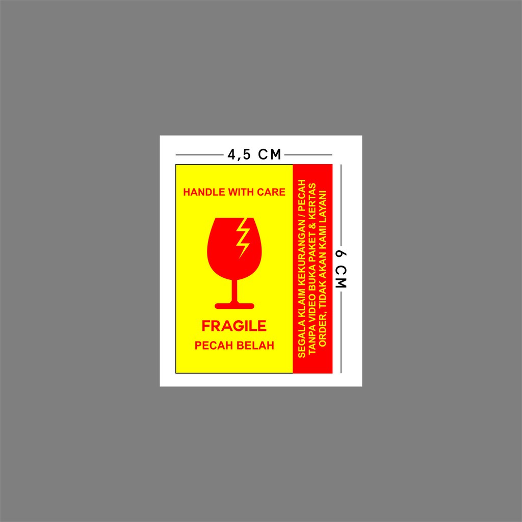 

Sticker FRAGILE uk. 4,5 x 6 cm 2 Warna (Merah dan Kuning)