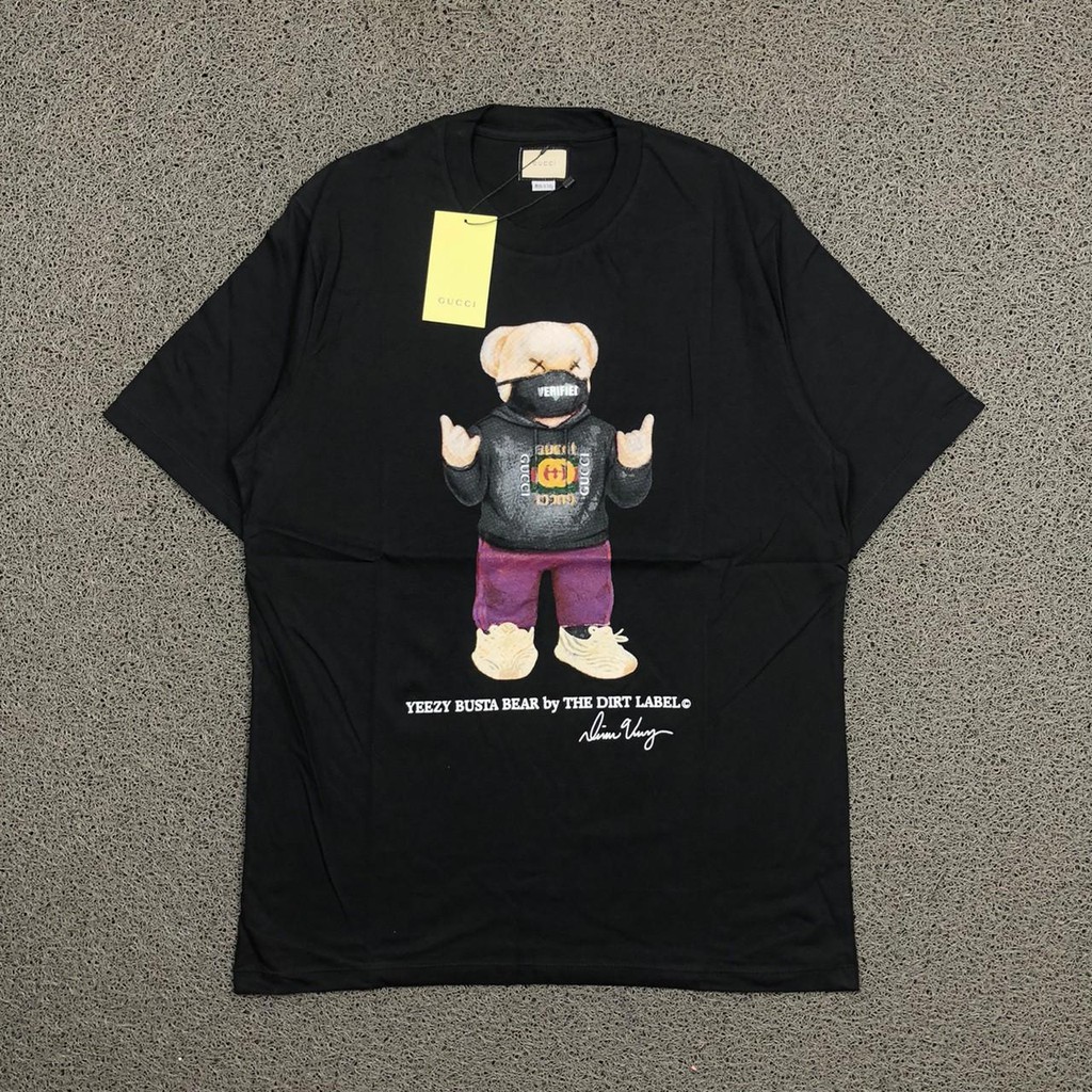 T SHIRT KAOS GUCCI BEAR PARODY TRAVIS SCOTT HITAM AUTHENTIC PREMIUM TERLARIS TERMURAH