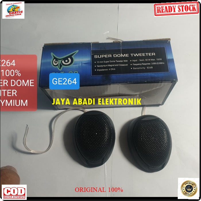 G264 ORIGINAL NEODYNIUM PIEZO SPEAKER SUPER COBRA SPIKER SPEKER TWEETER TWITER PIEZOO PASIF SPK MINI TREBEL SOUND SISTEM SURROUND SUROUND MOBIL CAR AUDIO VOCAL VOKAL SUARA DOME SPK MINI NEODYMIUM MUSIK CROSSOVER MUSIC PORTABLE PASIF SEPASANG 1 SET DOME AI