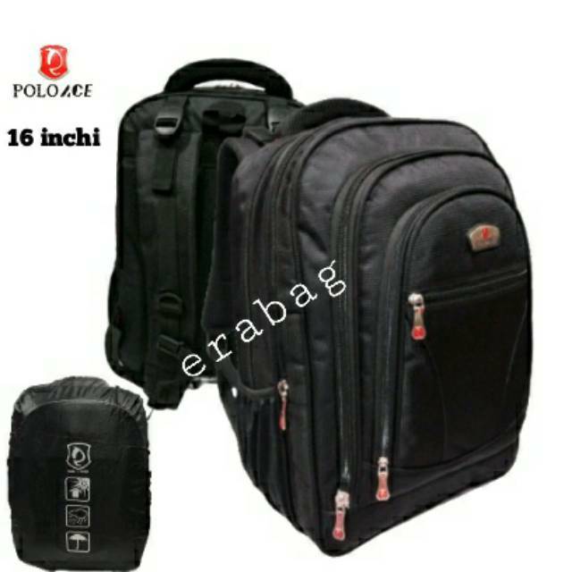 Tas Ransel POLO ACE Backpack Laptop 9046 Hitam