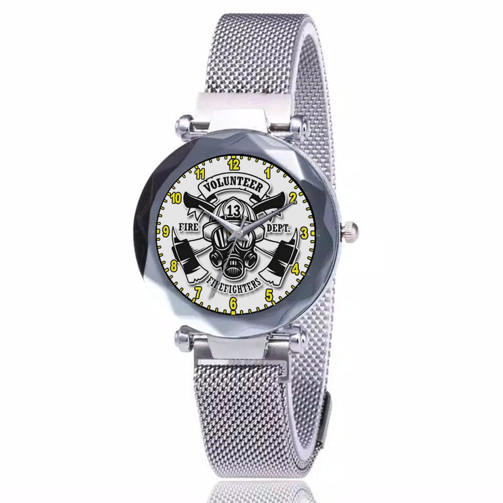 Jam Tangan Wanita Custom - PEMADAM KEBAKARAN MOTIF 4 Free Box &amp; Batre Cadangan