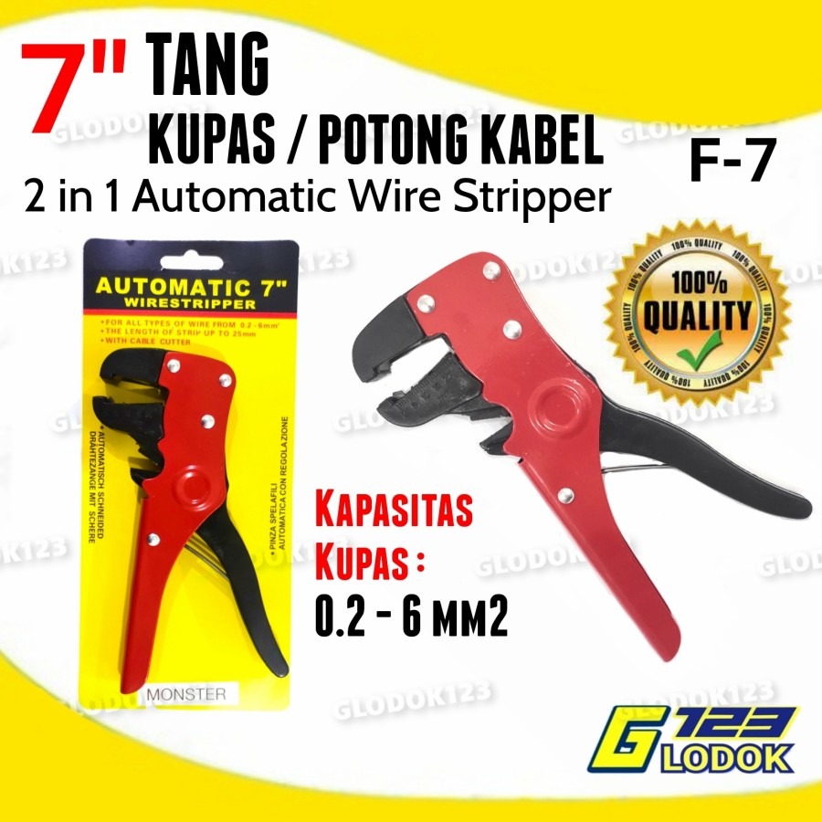 Tang Kupas Potong Kabel Model F 2 in 1 Automatic Wire Stripper