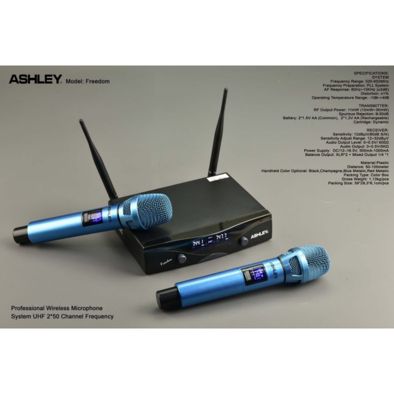 MICROPHONE WIRELESS ASHLEY FREEDOM DUAL MIC HANDLE ORIGINAL