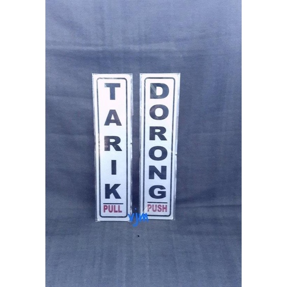 

Sign label acrylic tulisan tarik atau dorong, plat akrilik