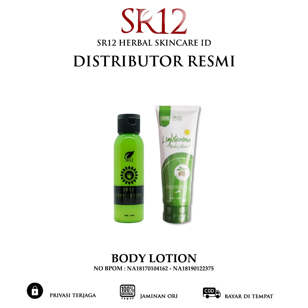 WHITENING BODY LOTION SR12 - LOTION MENCERAHKAN - LOTION PEMUTIH KULIT AMPUH BPOM