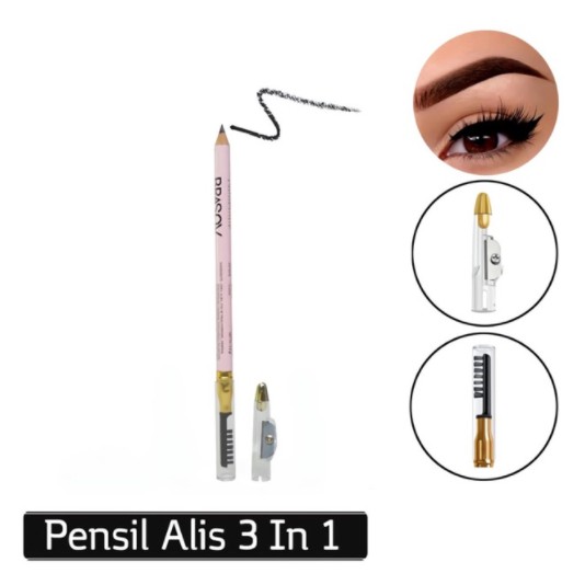 BRASOV Pensil Alis 3 In 1 Sikat Serut Eyebrow