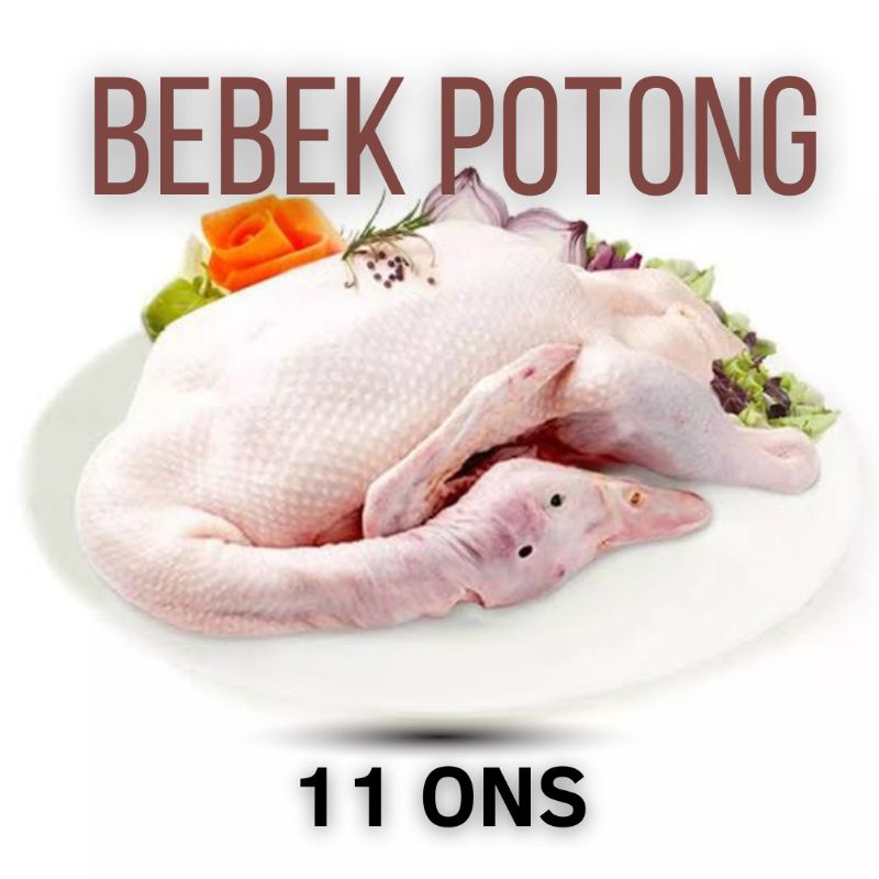 

Bebek Potong 11 Ons / 1,1 Kg Putih Bersih Tanpa Bulu Daging Mentah Empuk Dengan Kepala