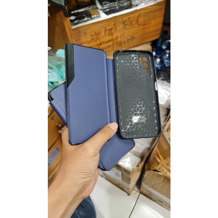 SOFTCASE REDMI NOTE 10 5G CASE FLIP SMART VIEW SOFTCASE BOOK COVER BUKU SEMI KULIT CASING PROTECT CAMERA COVER PELINDUNG KAMERA