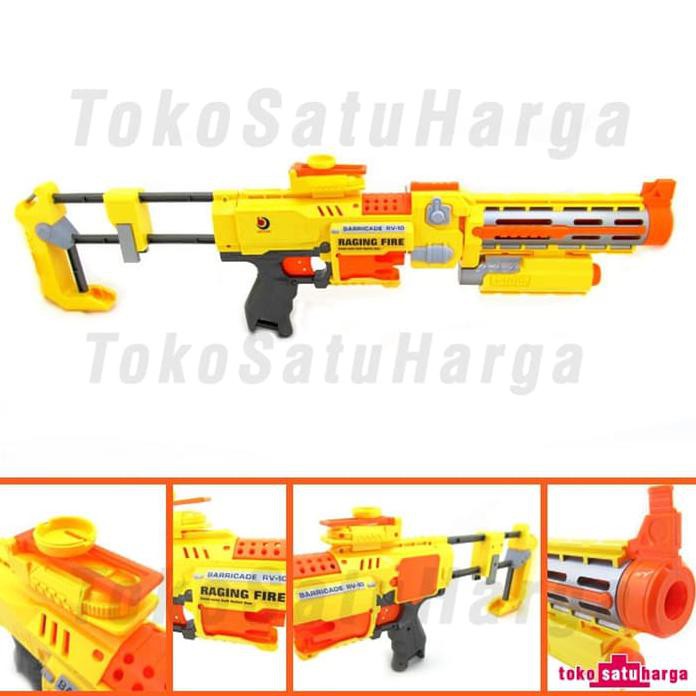 Pistol Mainan Gun Model Nerf Otomatis Peluru Busa / Soft Bullet Best Quality