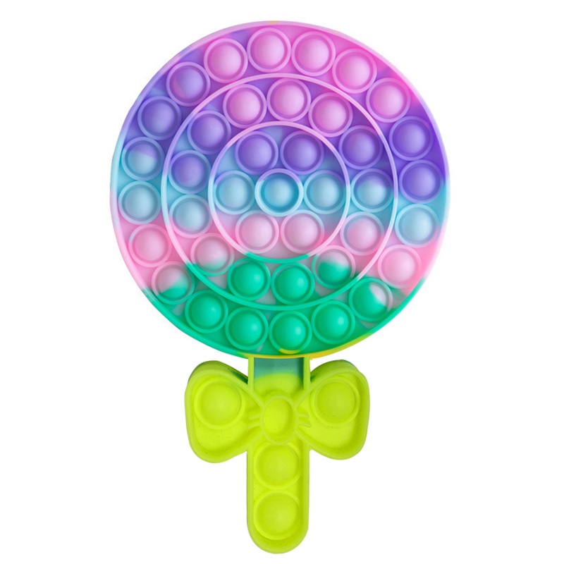 NEW Big Pop It Toy Rainbow Push Bubble Fidget Sensory Toys for Parent-Child Time Interactive Jumbo Dadu-permen lolipop