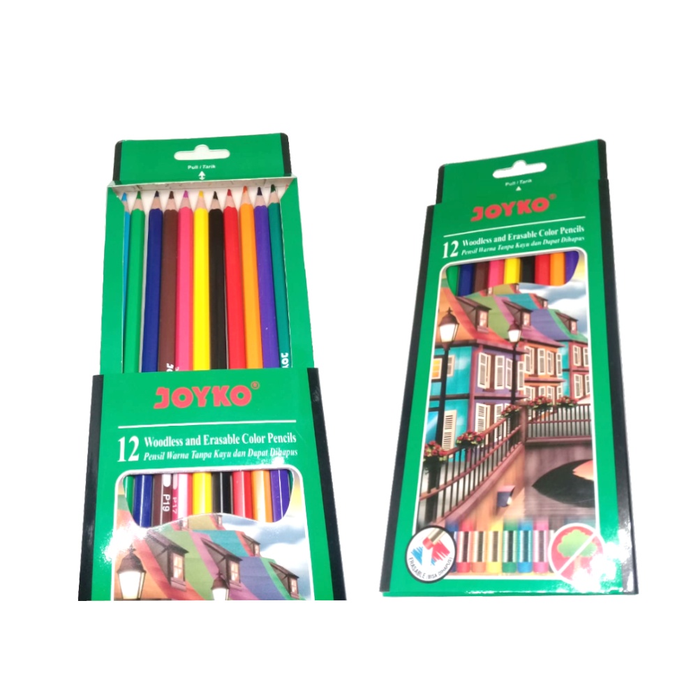 

PENSIL WARNA JOYKO PANJANG / 12 WARNA / WARNA BISA DIHAPUS