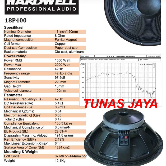 Component Speaker Hardwell 18P400 Original