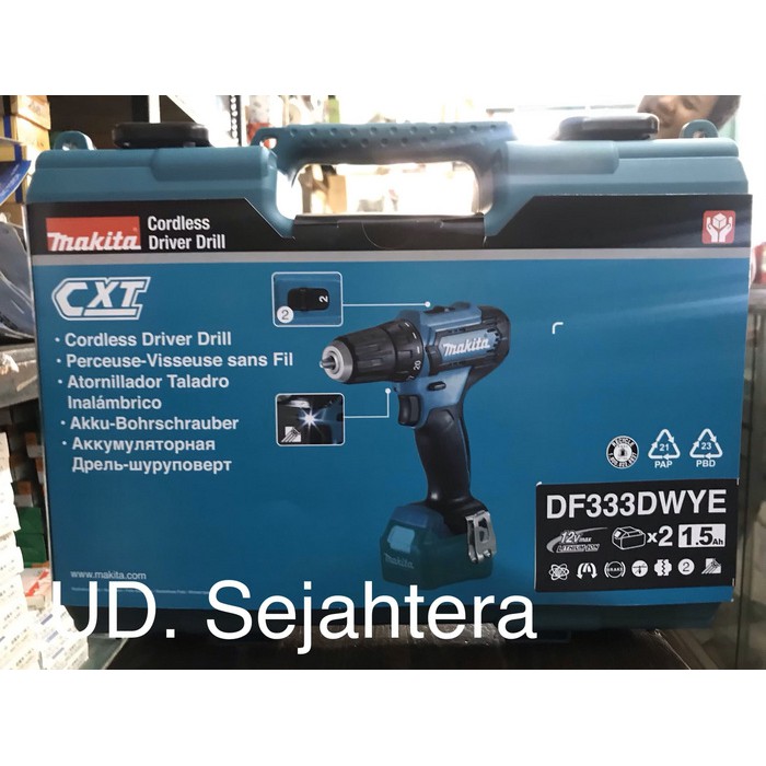 Mesin Bor Cordless MAKITA DF333DWYE / DF 333 DWYE