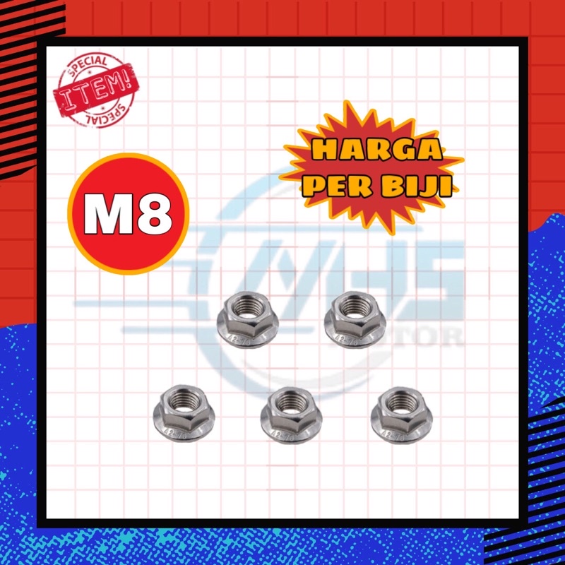 Mur flange M8 stainless 304
