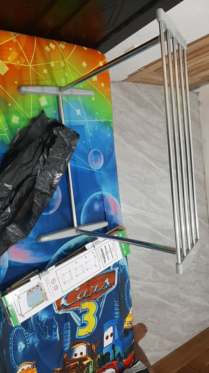 Rak Jemuran Handuk Aluminium 5 Baris Minimalis - Mobile Towel Rack