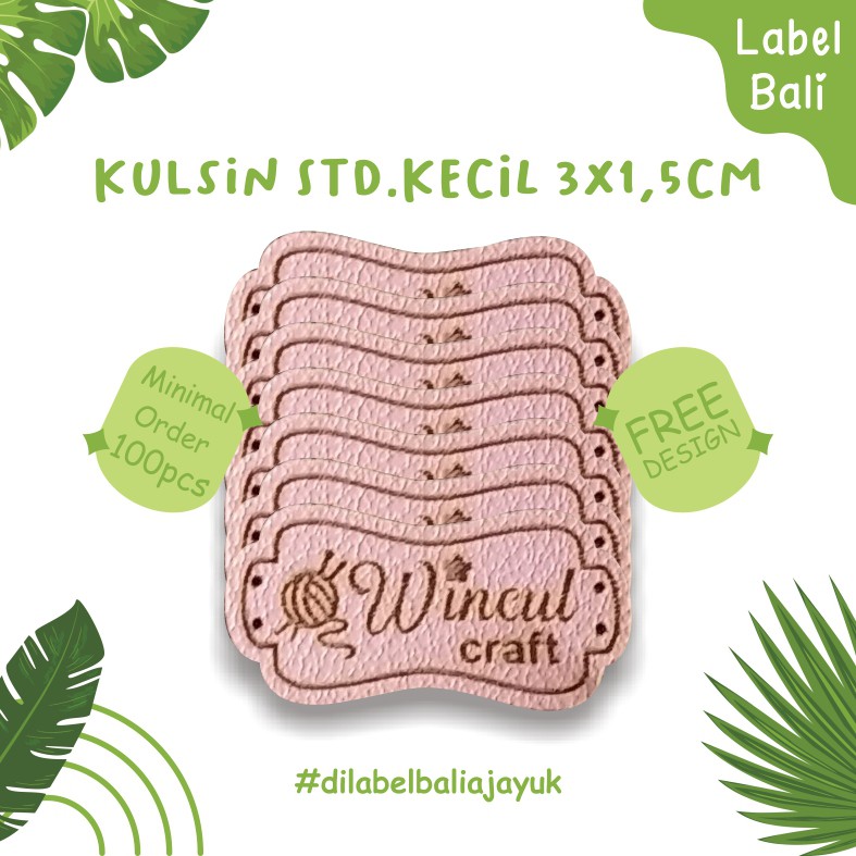 Label Kulit (3x1.5cm) / label kulit sintetis / label kulit imitasi / label kulsin / label tas rajut
