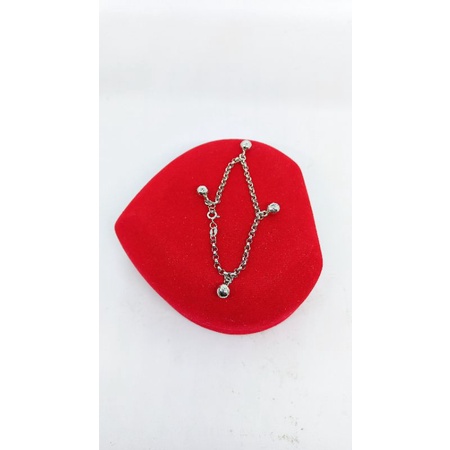 gelang tangan &amp; kaki anak rantai nori olimpic+4bel/perak asli silver 925 lapis emas/perhiasan fashion wanita terbaru