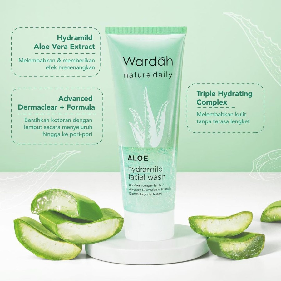 ✿ MADAME ✿ WARDAH NATURE DAILY SERIES ALOE MULTI GEL FACE WASH MOISTURIZER ORIGINAL