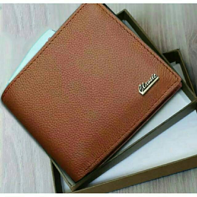 Dompet pria dompet lipat dua dompet kulit imitasi + Box