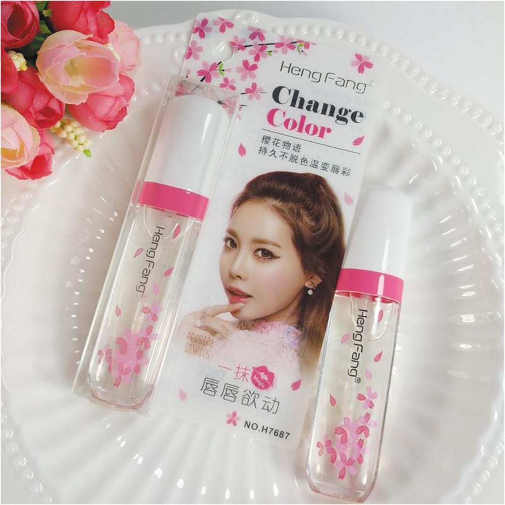 [IMPORT]Heng Fang Lip Gloss Bening dapat Berubah Warna pink Tahan Lama Anti Air/Lipbalm Pelembab dan Pemerah bibir