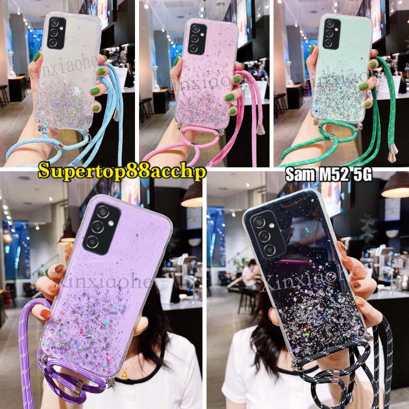 Case Tali Nagita Samsung A03 A03 Core M23 5G M33 5G M52 5G M53 5G Lanyard Glitter Gantungan