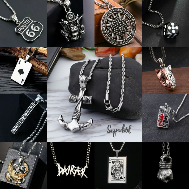 Kalung pria symbol series punk style men necklace series