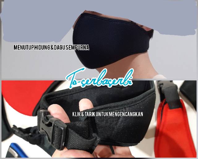 Masker motor sepeda motor pelindung debu dan polusi virus hitam merah abu biru