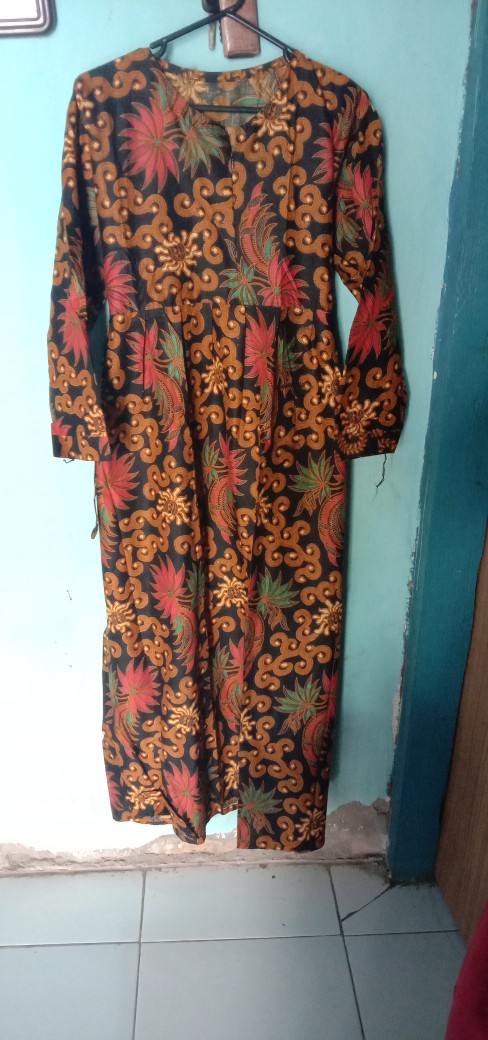 Gamis Batika Series Sogan Batik Premium Muslim Syari Long Maxi