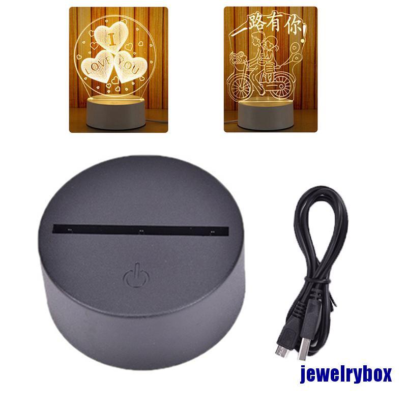 (Jewelrybox) Lampu Malam Led 7 Warna 3d Dengan Kabel Usb