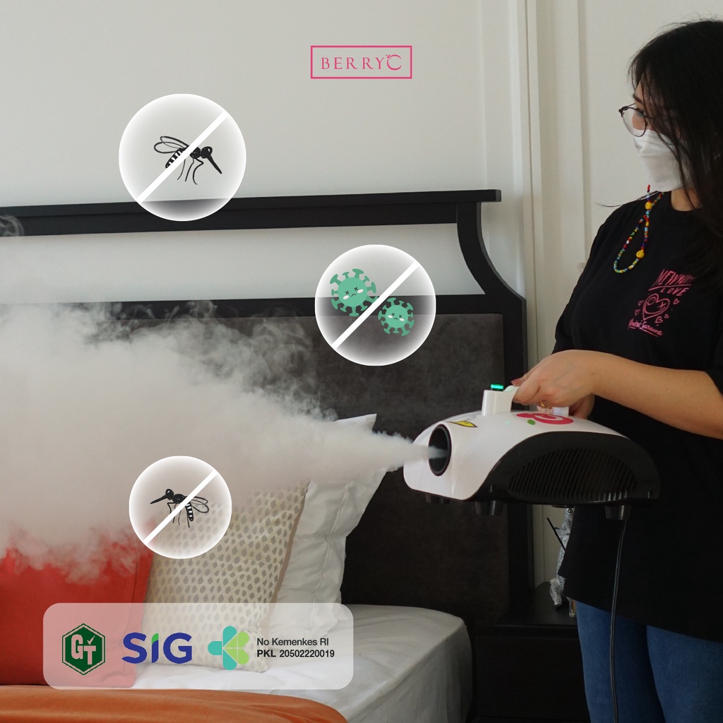 BerryC Mosquito Repellent Fogging 330ml Natural Anti Nyamuk DBD ( Demam Berdarah / Dengue ) Obat Cairan Liquid Fogging Disinfektan mosquitoes repellant anti bugs bite insect serangga lalat flies laron aman rumah indoor ruangan kamar asap smoke udara COD