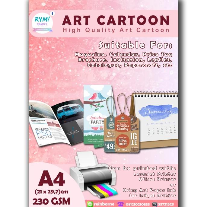 

Kertas Art Cartoon 230gsm A4 (1 Rim/500 Lembar)