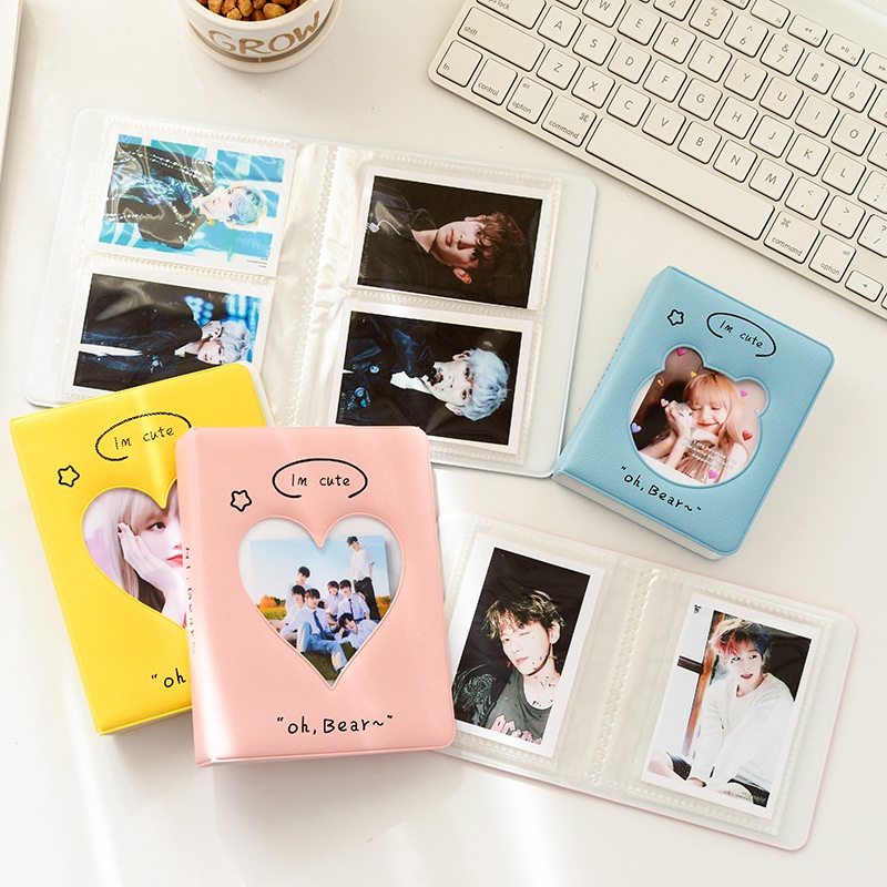 Ins Album Foto 3inch Lovely Bear Photocards Collection Book Card Holder Untuk Kartu Lomo Fuji Instax