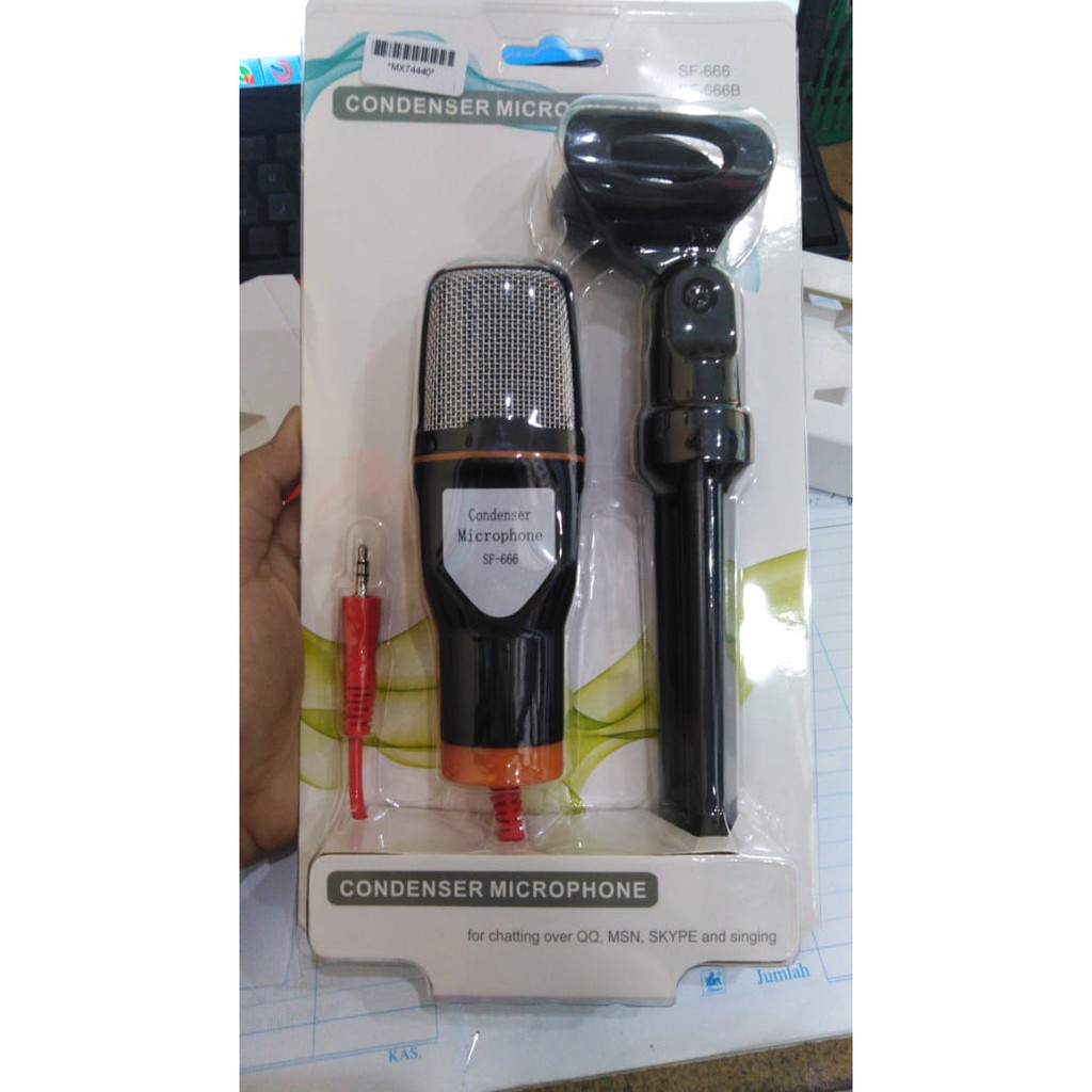 Paket SF-666 Kondenser Mikrofon / Mic Cover + Tripod Untuk komputer Hp Youtube Podscasting