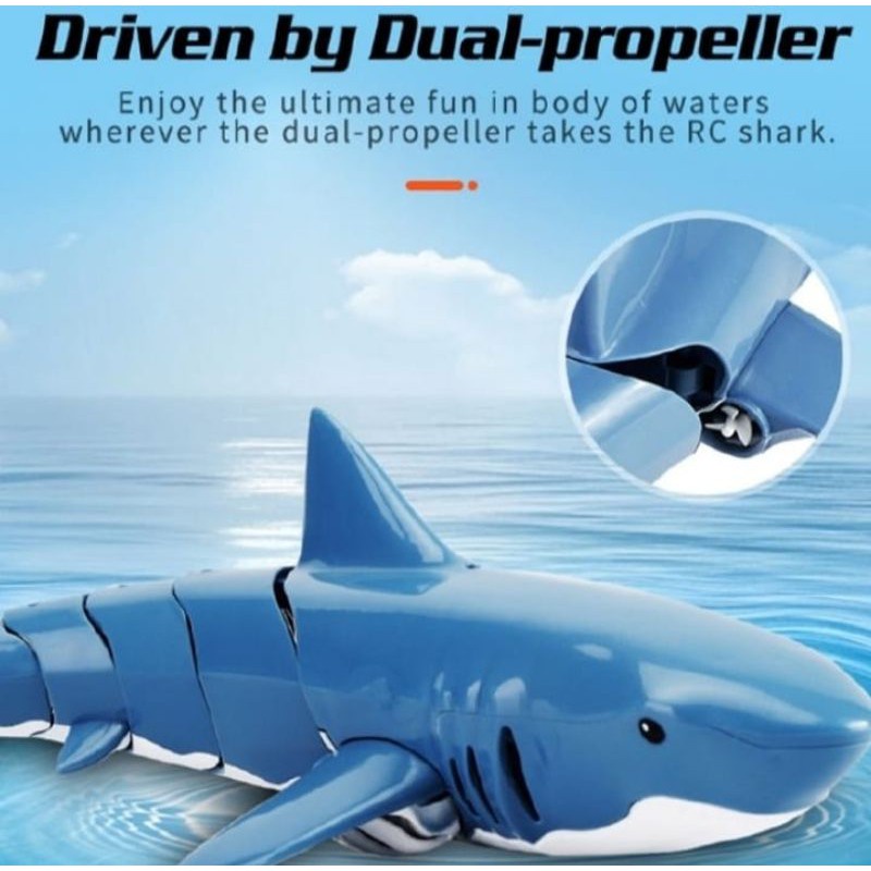 RC WHALE SHARK MAINAN IKAN HIU DI AIR REMOTE CONTROL 2.4GHz ANIMAL SHARK R/C CHARGER