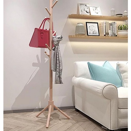 Stand Hanger Kayu Rak Gantung Baju / Topi / Hanger Baju Kayu Gantungan