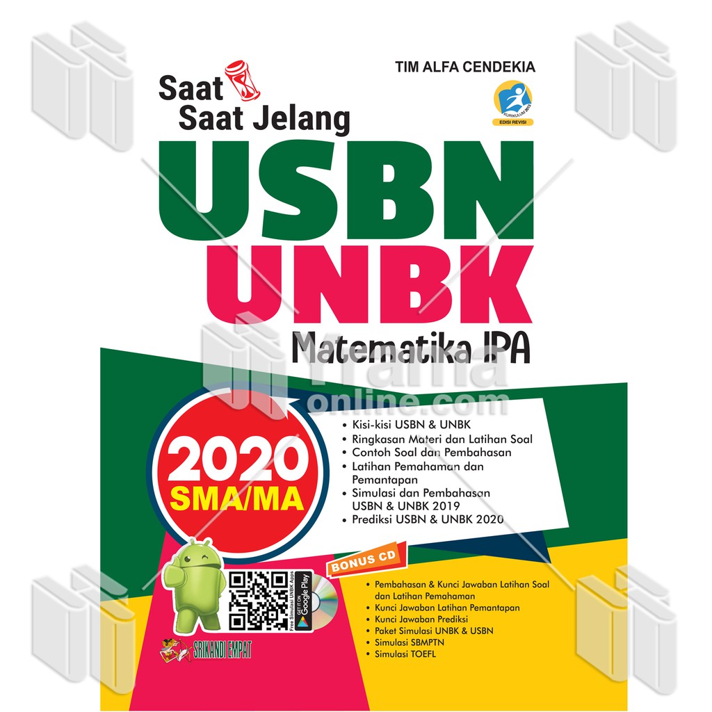 Buku Saat Saat Jelang Usbn Unbk Matematika Ipa Sma Ma 2020