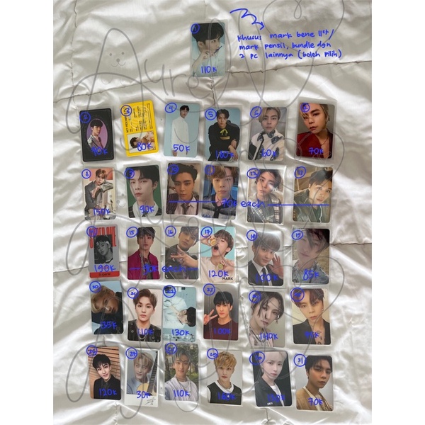 NCT 127, NCT U, NCT DREAM, PHOTOCARD, POCA, PC MARK & PC JOHNNY. yzy, cherry bomb, natrep, photopack