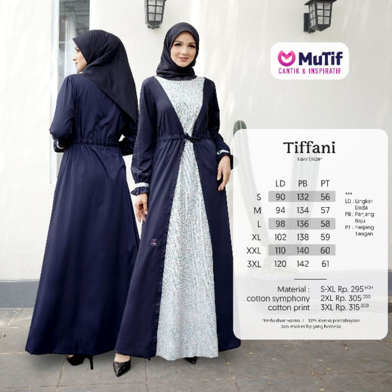 SARIMBIT MUTIF TIFFANI NAVY BLAZER ALACHWAN TIFFANY GAMIS KOKO ALACHWAN