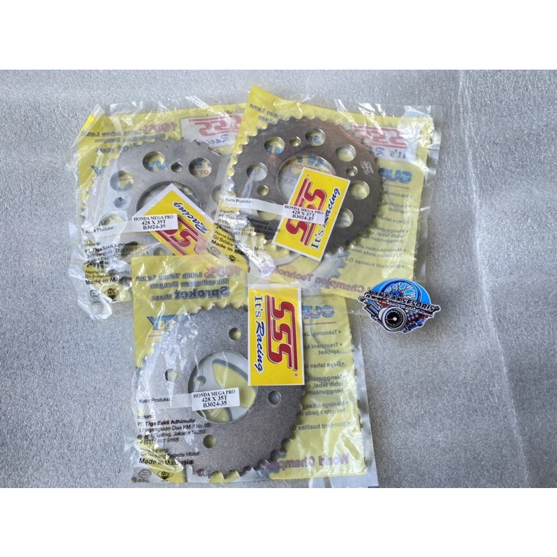 Gear gir ger Belakang SSS 428 ukuran 35 36 37 38 39 40 Honda GL Megapro Tiger CB150R Verza Sonic Sup