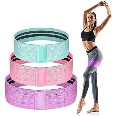 MILIKI SEGERA Alat Olahraga JS -9 Yoga Hip Band 3 Levels | Hip Resistance Band | Squat Band | Booty Band | Anti Slip