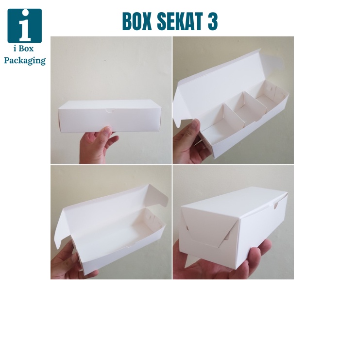 

[ 12 Pcs ] Box Egg Tart Dus Fruit Pie Sekat Isi 3 Kotak Kue Sus Box Food Packaging Cookies Bakpao Mini