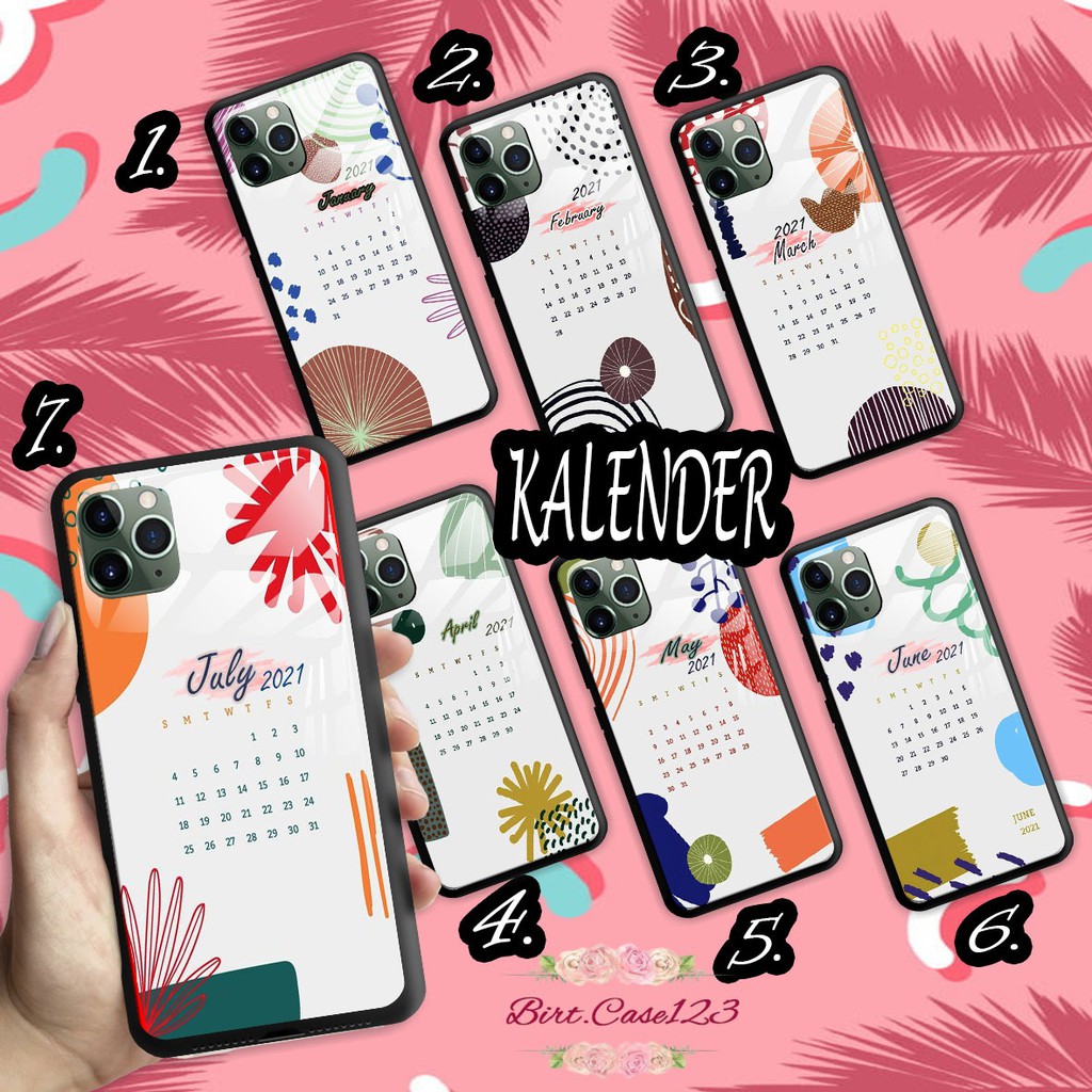 Softcase back case glass Kaca KALENDER Oppo A1K A3S A5S A7 A12 A11K F9 A5 A9 A11 A15 A31 A8 BC2923