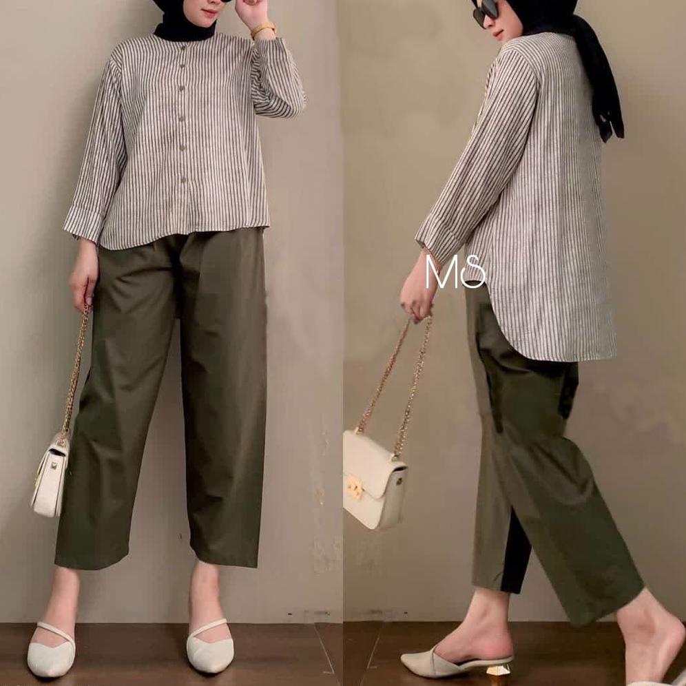 Set Kinan Salur / Setelan Kinan Salur / Fashion Muslim Kekinian / Wanset Model Baru / Setelan Wanita