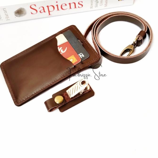 

BAYAR COD id card holder.lanyard kulit sapi asli OBRAL Kode 507