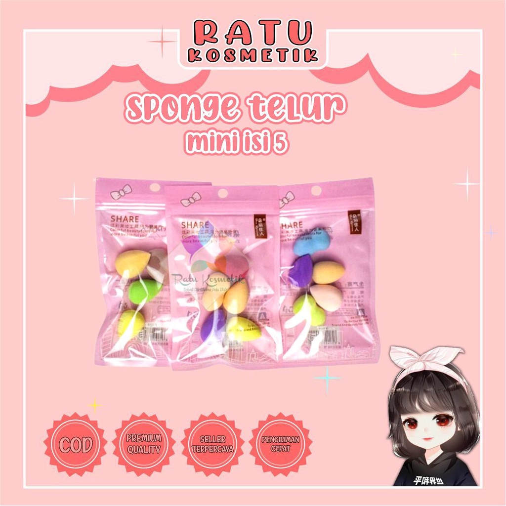 ❤ RATU ❤ Sponge Telur | Spon Egg Make Up | Spons Beauty Blender Besar Kecil